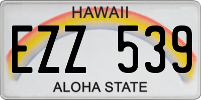 HI license plate EZZ539