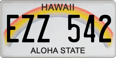 HI license plate EZZ542