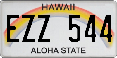 HI license plate EZZ544