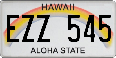 HI license plate EZZ545