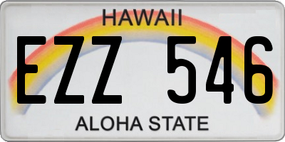 HI license plate EZZ546