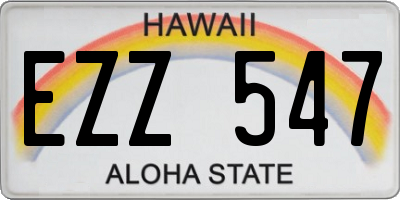 HI license plate EZZ547