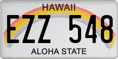 HI license plate EZZ548