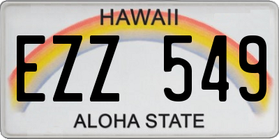 HI license plate EZZ549