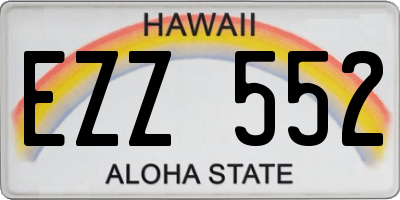 HI license plate EZZ552
