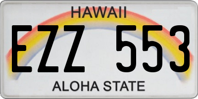 HI license plate EZZ553