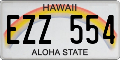 HI license plate EZZ554