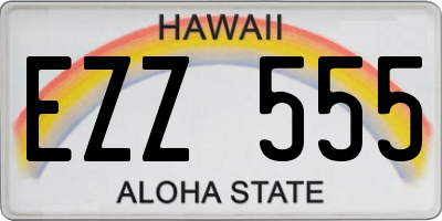 HI license plate EZZ555