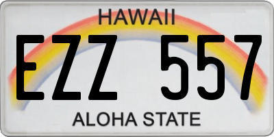 HI license plate EZZ557