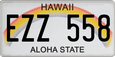HI license plate EZZ558