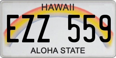HI license plate EZZ559