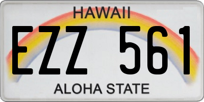 HI license plate EZZ561