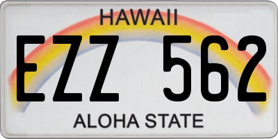 HI license plate EZZ562
