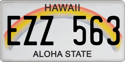 HI license plate EZZ563