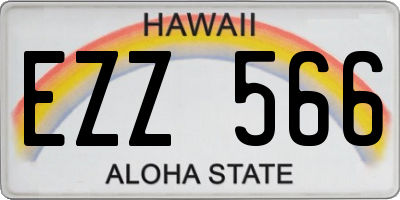 HI license plate EZZ566