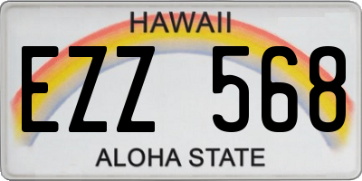 HI license plate EZZ568