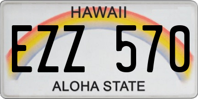 HI license plate EZZ570