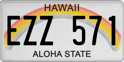 HI license plate EZZ571