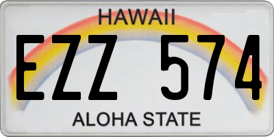 HI license plate EZZ574