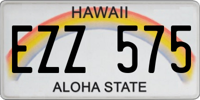 HI license plate EZZ575