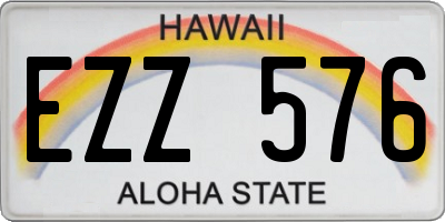 HI license plate EZZ576