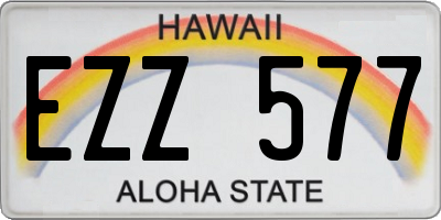 HI license plate EZZ577