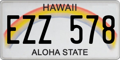 HI license plate EZZ578
