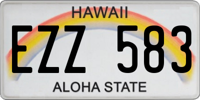 HI license plate EZZ583