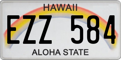 HI license plate EZZ584