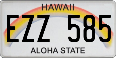 HI license plate EZZ585
