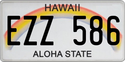 HI license plate EZZ586
