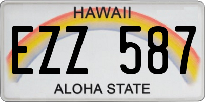 HI license plate EZZ587