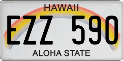 HI license plate EZZ590