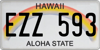 HI license plate EZZ593