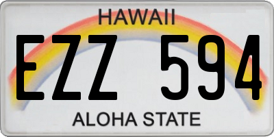 HI license plate EZZ594