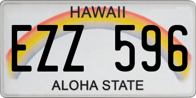 HI license plate EZZ596