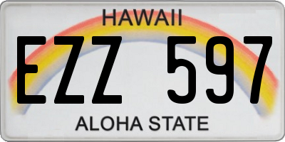 HI license plate EZZ597