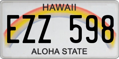 HI license plate EZZ598