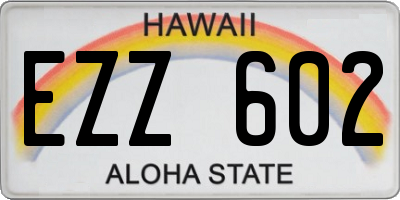HI license plate EZZ602