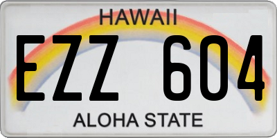 HI license plate EZZ604