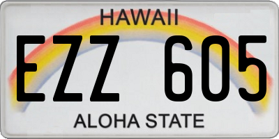 HI license plate EZZ605