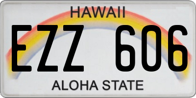 HI license plate EZZ606