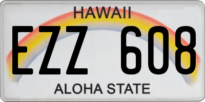 HI license plate EZZ608