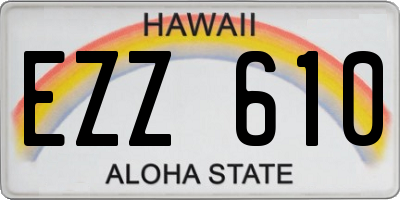 HI license plate EZZ610