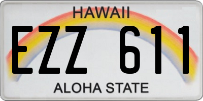 HI license plate EZZ611