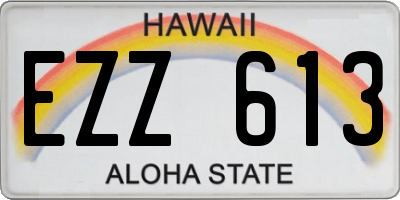 HI license plate EZZ613