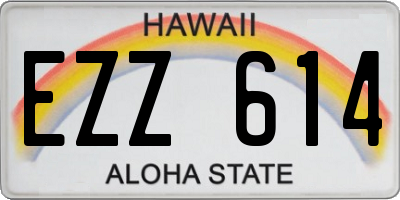 HI license plate EZZ614