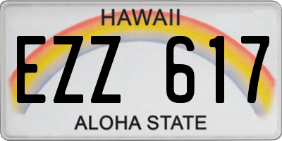 HI license plate EZZ617