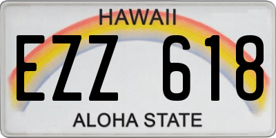 HI license plate EZZ618