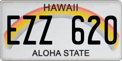HI license plate EZZ620